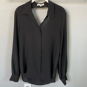 Lavender Brown - 100% Silk Long Sleeve Shirt with cut out back